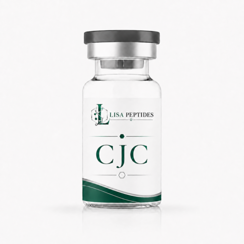 白色背景上的 CJC 玻璃药瓶 CJC -1295 without DAC + IPA5mg