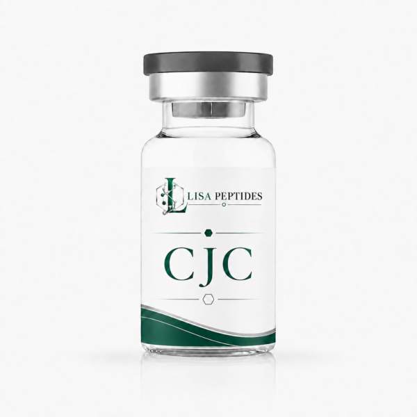 白色背景上的 CJC 玻璃药瓶 CJC -1295 without DAC + IPA5mg